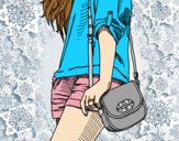 Coloring page Girl with handbag painted byAnia