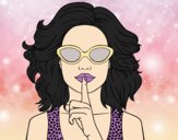 Coloring page Girl with sunglasses painted byAnia