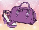 Coloring page Handbag and shoe painted byAnia
