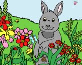 Coloring page Rabbit in the country painted byAnia