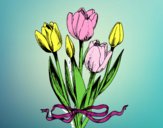 Coloring page Tulips with a bow painted byKay101