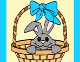 Coloring page Bunny in basket painted byAnia