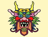 Coloring page Dragon face painted bymicheleof4