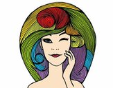 Coloring page Hairstyle with volume painted bymicheleof4