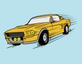 Coloring page Mustang retro style painted byAnia
