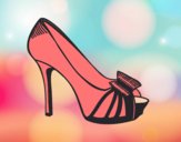 Coloring page Platform shoe with bow painted byAnia