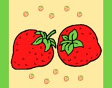 Coloring page strawberries painted byAnia