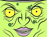 Coloring page Witch face painted bymicheleof4