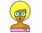 Coloring page Girl with curly hair painted byrakerosh4