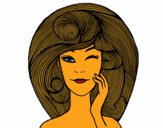 Coloring page Hairstyle with volume painted byrakerosh4