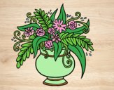Coloring page A vase with flowers painted bylorna