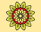 Coloring page Mandala with petals painted byAnia
