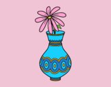 Coloring page A flower in a vase painted bylorna