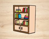 Coloring page Bookcase with drawers painted bylorna