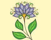 Coloring page Decorative flower painted bylorna