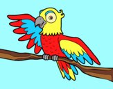 Coloring page Parrot in freedom painted bylorna