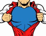 Coloring page Superhero chest painted byphca