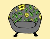 Coloring page Vintage armchair painted bylorna