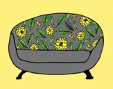 Coloring page Vintage Couch painted bylorna