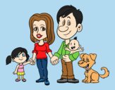Coloring page A united family painted bylorna
