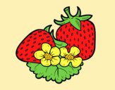 Coloring page Big strawberries painted bylorna