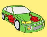 Coloring page Car with flames painted bylorna