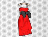 Coloring page Evening dress painted bylorna