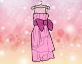 Coloring page Evening dress painted bylorna