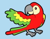 Coloring page Parrot with wideout painted bylorna