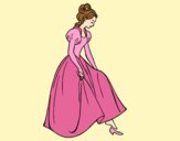 Coloring page Princess and shoe painted bylorna