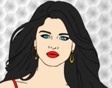 Coloring page Selena Gomez foreground painted bylorna