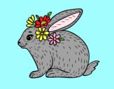 Coloring page Spring rabbit painted bylorna