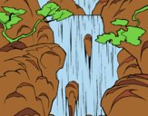 Coloring page Waterfall painted bylorna