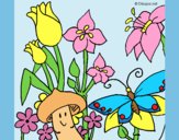 Coloring page Fauna and Flora painted bylorna