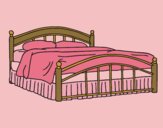 Coloring page Full-size bed painted bylorna
