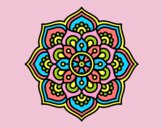 Coloring page Mandala concentration flower painted bylorna