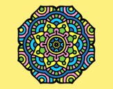 Coloring page Mandala conceptual flower painted bylorna