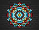 Coloring page Mandala decorated star painted bylorna