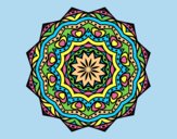 Coloring page Mandala with stratum painted bylorna