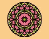 Coloring page Modernist mandala painted bylorna