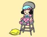 Coloring page Seated Doll painted bylorna