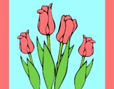 Coloring page Tulips painted bylorna