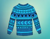 Coloring page Printed wool sweater painted bylorna