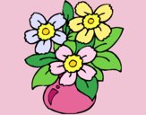 Coloring page Vase of flowers painted bylorna