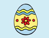 Coloring page Daisy easter egg painted bylorna