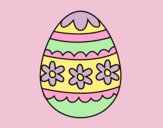 Coloring page Flowery easter egg painted bylorna