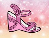 Coloring page Wedge sandal painted bylorna