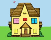 Coloring page House with balconies painted bylorna
