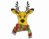 Coloring page Stag with scarf painted byPegfy