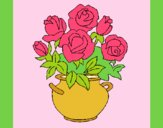 Coloring page Vase of flowers painted bylorna